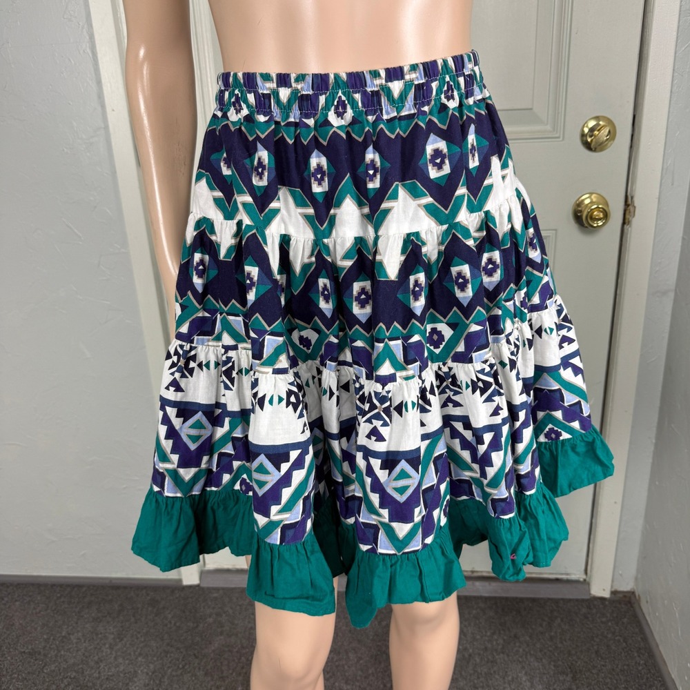 Vintage 90s Roughrider Circle T Women's Skirt S Western Cotton A-line C3-11